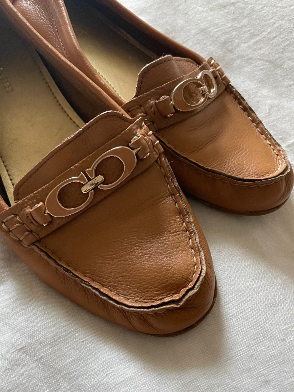 Coach Fortunata leather driving moccasin loafers women's size 7.5